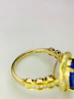 IGI Certified Yellow Gold 14K  Grams Natural Tanzanite Gemstone Ring - Image 10