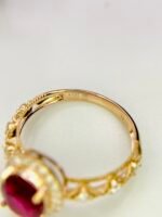 IGI Certified Yellow Gold 14K 1.38 Grams Natural Rubellite Tourmaline Gemstone Ring - Image 12