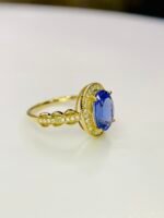 IGI Certified Yellow Gold 14K  Grams Natural Tanzanite Gemstone Ring - Image 5