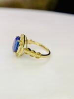IGI Certified Yellow Gold 14K  Grams Natural Tanzanite Gemstone Ring - Image 6