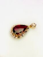 IGI Certified Yellow Gold 14K 1.17 Grams Natural Rubellite Tourmaline Gemstone Pendant - Image 5