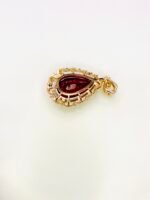IGI Certified Yellow Gold 14K 1.17 Grams Natural Rubellite Tourmaline Gemstone Pendant - Image 6