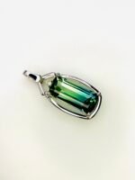 IGI Certified White Gold 14K 0.82 Grams Natural Tourmaline Gemstone Pendant - Image 4