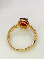 IGI Certified Yellow Gold 14K 1.38 Grams Natural Rubellite Tourmaline Gemstone Ring - Image 6