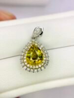 IGI Certified White Gold 14K 1.57 Grams Natural Sphene Gemstone Pendant - Image 5