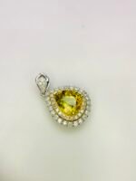 IGI Certified White Gold 14K 1.57 Grams Natural Sphene Gemstone Pendant - Image 6
