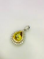 IGI Certified White Gold 14K 1.57 Grams Natural Sphene Gemstone Pendant - Image 7