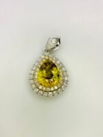 IGI Certified White Gold 14K 1.57 Grams Natural Sphene Gemstone Pendant - Image 8