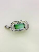 IGI Certified White Gold 14K 1.2 Grams Natural Tourmaline Gemstone Pendant - Image 8