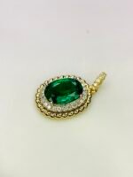 IGI Certified Yellow Gold 14K 1.75 Grams Natural Emerald Gemstone Pendant - Image 8