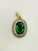 IGI Certified Yellow Gold 14K 1.75 Grams Natural Emerald Gemstone Pendant - Image 11