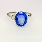 IGI Certified White Gold 14K 2.67 Grams Natural Tanzanite Gemstone Ring