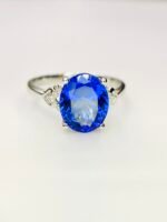 IGI Certified White Gold 14K 2.67 Grams Natural Tanzanite Gemstone Ring