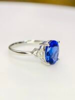 IGI Certified White Gold 14K 2.67 Grams Natural Tanzanite Gemstone Ring - Image 6