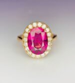 IGI Certified Yellow Gold 14K 2.75 Cts Natural Rubellite Tourmaline Gemstone Ring - Image 2