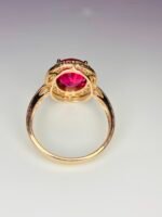 IGI Certified Yellow Gold 14K 2.75 Cts Natural Rubellite Tourmaline Gemstone Ring - Image 6
