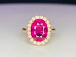 IGI Certified Yellow Gold 14K 2.75 Cts Natural Rubellite Tourmaline Gemstone Ring - Image 9