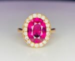 IGI Certified Yellow Gold 14K 2.75 Cts Natural Rubellite Tourmaline Gemstone Ring