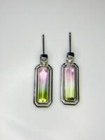 IGI Certified White Gold 14K 2.51 Grams Natural  Tourmaline Gemstone Earrings