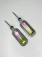 IGI Certified White Gold 14K 2.51 Grams Natural  Tourmaline Gemstone Earrings - Image 4