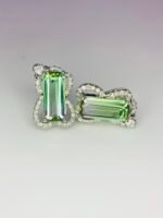 IGI Certified White Gold 14K 1.52 Grams Natural Tourmaline Gemstone Earrings - Image 2