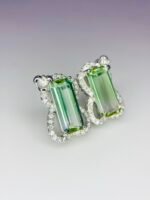 IGI Certified White Gold 14K 1.52 Grams Natural Tourmaline Gemstone Earrings - Image 5