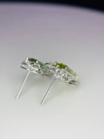 IGI Certified White Gold 14K 1.52 Grams Natural Tourmaline Gemstone Earrings - Image 6