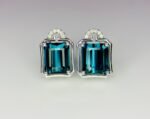 IGI Certified White Gold 14K 1.65 Grams Natural Tourmaline Gemstone Earrings - Image 3
