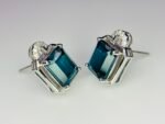 IGI Certified White Gold 14K 1.65 Grams Natural Tourmaline Gemstone Earrings - Image 4