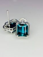 IGI Certified White Gold 14K 1.65 Grams Natural Tourmaline Gemstone Earrings - Image 6
