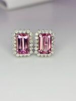 IGI Certified White Gold 14K 1.71 Grams Natural Tourmaline Gemstone Earrings - Image 2