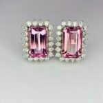 IGI Certified White Gold 14K 1.71 Grams Natural Tourmaline Gemstone Earrings