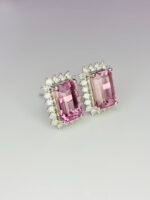 IGI Certified White Gold 14K 1.71 Grams Natural Tourmaline Gemstone Earrings - Image 4