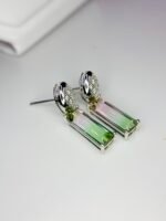 IGI Certified White Gold 14K 1.86 Grams Natural Tourmaline Gemstone Earrings - Image 4