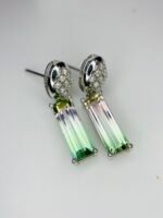 IGI Certified White Gold 14K 1.86 Grams Natural Tourmaline Gemstone Earrings - Image 5