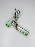 IGI Certified White Gold 14K 1.86 Grams Natural Tourmaline Gemstone Earrings - Image 7