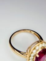 IGI Certified Yellow Gold 14K 2.75 Cts Natural Rubellite Tourmaline Gemstone Ring - Image 13