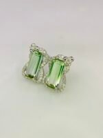 IGI Certified White Gold 14K 1.52 Grams Natural Tourmaline Gemstone Earrings - Image 9