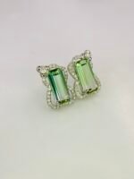 IGI Certified White Gold 14K 1.52 Grams Natural Tourmaline Gemstone Earrings - Image 10