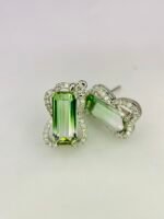IGI Certified White Gold 14K 1.52 Grams Natural Tourmaline Gemstone Earrings - Image 13