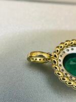 IGI Certified Yellow Gold 14K 1.75 Grams Natural Emerald Gemstone Pendant - Image 13