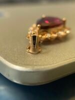 IGI Certified Yellow Gold 14K 1.17 Grams Natural Rubellite Tourmaline Gemstone Pendant - Image 8
