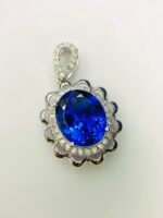 GIL Certified White Gold 14K 2.42 Grams Natural Tanzanite Gemstone Pendant - Image 5