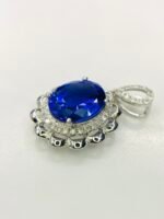 GIL Certified White Gold 14K 2.42 Grams Natural Tanzanite Gemstone Pendant - Image 8