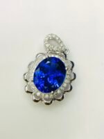 GIL Certified White Gold 14K 2.42 Grams Natural Tanzanite Gemstone Pendant - Image 9