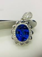 GIL Certified White Gold 14K 2.42 Grams Natural Tanzanite Gemstone Pendant - Image 11