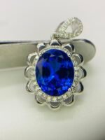 GIL Certified White Gold 14K 2.42 Grams Natural Tanzanite Gemstone Pendant - Image 12