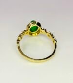 GIL Certified Yellow Gold 14K 2.56 Grams Natural Emerald Cabochon Rings - Image 6