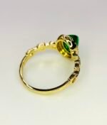 GIL Certified Yellow Gold 14K 2.56 Grams Natural Emerald Cabochon Rings - Image 7