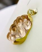 GIL Certified Yellow Gold 14K 12.45 Grams Natural Morganite Gemstone Pendant - Image 3
